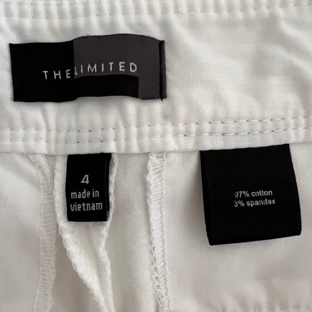 The Limited Cotton Mid Rise White Midi Hot Shorts - Picture 8 of 8